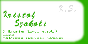 kristof szokoli business card